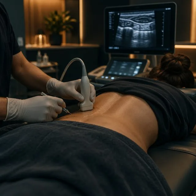 Ultrasound scan of the lower back
