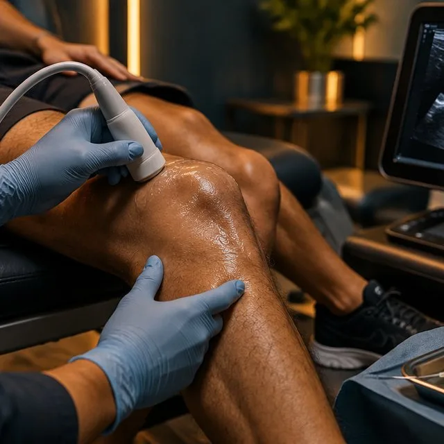 Ultrasound scan of a patient's knee